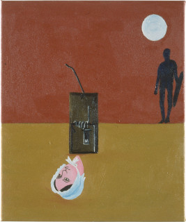 Fiona Foley Eliza Heads For Trouble III, 1990; oil on canvas; 37 x 30 cm; enquire
