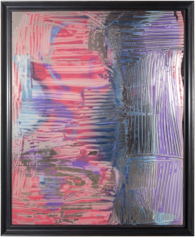 Dale Frank Foreplay is just not to be trusted, 2014; varnish on 4mm glass; 218.5 x 178.5 x 8 cm; enquire