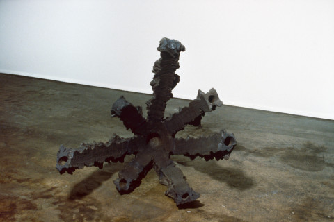 Rod Bamford Schism, 1988-89; ceramic, treated with glazed surfaces and enamel decals; 70 x 88 x 70 cm; enquire