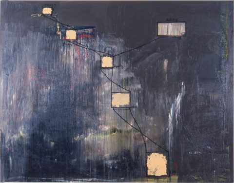 Gareth Sansom My Elements, 1988; oil and enamel on linen; 213.3 x 274.3 cm; enquire
