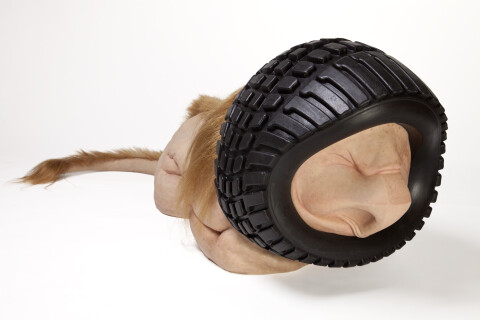 Patricia Piccinini Tyre Lion, 2018; Silicone, fibreglass, hair; 62 x 195 x 58.5 cm; Edition of 3 + AP 1; Enquire