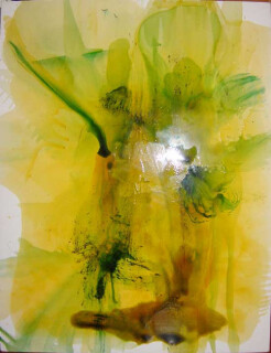 Dale Frank The Green Rush and the Shocked Monk's State of Mind, 1993; acrylic & varnish on canvas; 260 x 200 cm; enquire