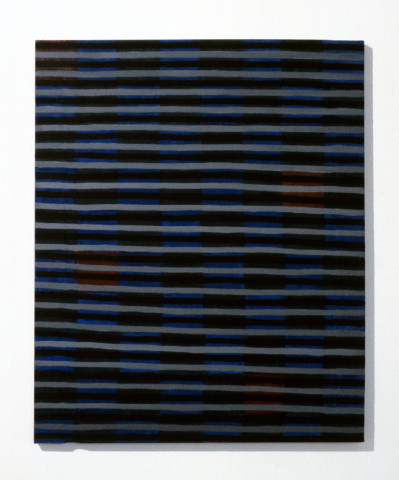 Cathy Blanchflower 4 Red Squares, 1993; oil on calico; 46 x 56 cm; enquire