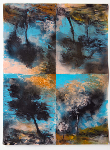 Tony Clark Four Sections from Clark’s Myriorama (uncut), 2011; acrylic and permanent marker ink on prepared paper; 74 x 60 cm; Enquire