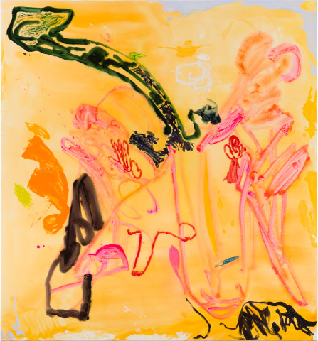 Tom Polo I keep carrying, excess baggage, 2023; Flashe and oil stick on canvas; 213 x 198 cm; more info; enquire