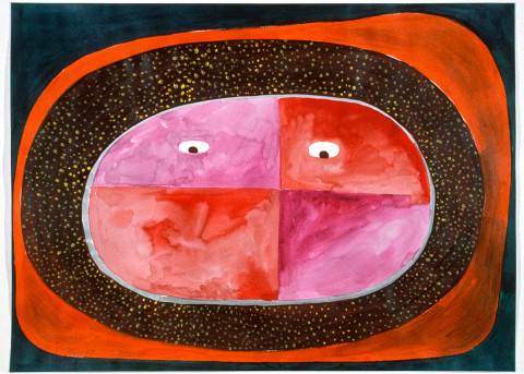 Gareth Sansom Face 2, 1989; acrylic and watercolour on paper; 56 x 76 cm; enquire
