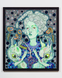 Del Kathryn Barton to cool my core, 2025; acrylic and oil on French linen; 173 x 153 x 8 cm; enquire