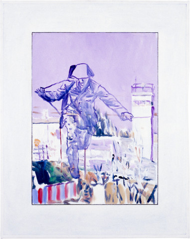 Gunter Christmann Vopo Jump, 1989; oil on canvas; 76 x 61 cm; enquire