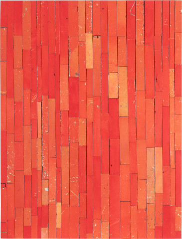 Rosalie Gascoigne Firebird, 1991; retro-reflective road signs on plywood; 135 x 103 cm; enquire