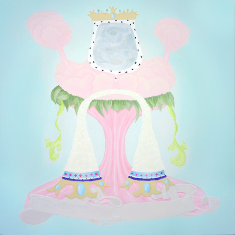 Michelle Hanlin Coat of Arms (The Great Frog), 2005; acrylic on canvas; 100 x 100 cm; enquire