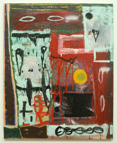 Gareth Sansom Layers, 1991; mixed media on cotton duck; 76 x 61 cm; enquire