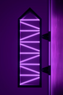 Callum Morton City Lights #9, 2026; steel, 2Pac polyurethane, lights; 99.5 x 38.5 x 15 cm; enquire