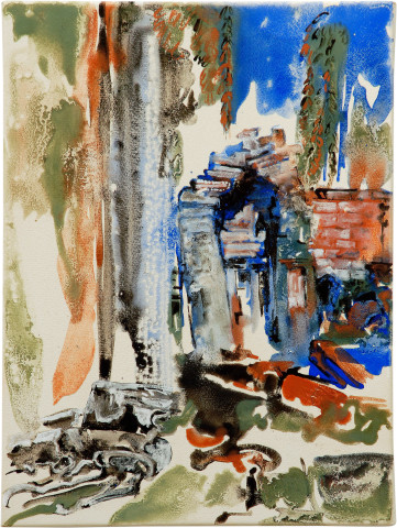 Mandy Martin Salvadoresque 6, 2006; mixed media, pigment and acrylic on paper; 40 x 30 cm; enquire