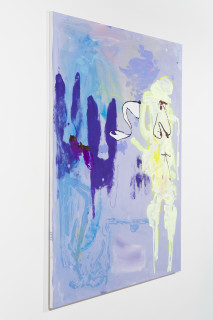 Tom Polo legs, lungs, 2026; acrylic and Flashe on polycotton; 213 x 198 cm; enquire