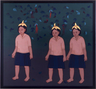 Phaptawan Suwannakudt Nariphon III c, 1996; acrylic on silk; two panels, 90 x 90 cm; enquire