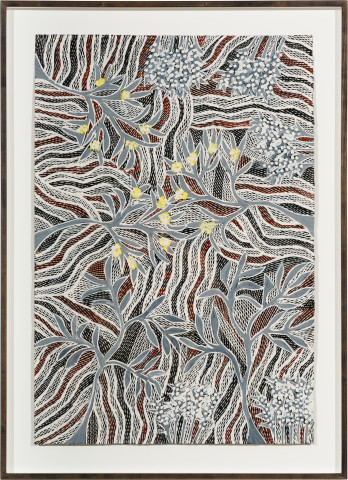 Yalmakany Marawili Ṉämbarra, 2024; 10-24; earth pigment on paper; 91 x 66 cm; more info; enquire