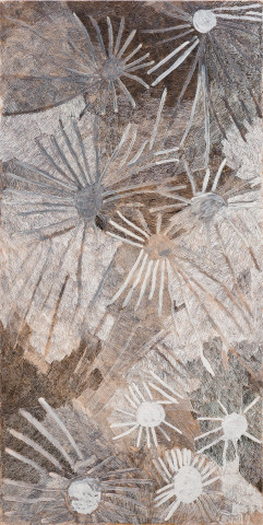 Nyapanyapa Yunupiŋu Ganyu, 2019; 3855-19; natural earth pigments on board; 242 x 122 cm; more info; enquire