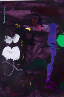Tom Polo night garden (devour in the dark) (detail), 2026; acrylic Flashe on polycotton; 213 x 198 cm; enquire