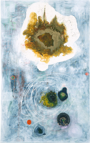 Dale Frank The Whiteness, 1986; acrylic & mixed media on canvas; 120 x 75 cm; enquire