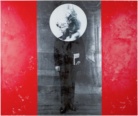 Brook Andrew Revealing distance, 2016; Linen, cotton, acrylic paint, ink, foil; 250 x 300 x 5 cm; enquire