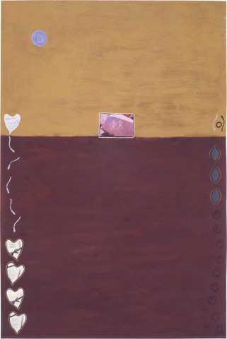 Fiona Foley Black Velvet & Beyond, 1989; acrylic, pastel, ink and collage on paper; 152 x 102 cm; enquire