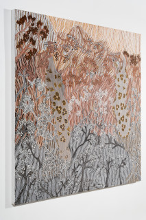 Yalmakany Marawili Women harvesting Bunydjuŋu, 2026; 2071-26; earth pigments on board; 200 x 200 cm; enquire