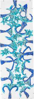 Dhambit Munuŋgurr Lillies, 2023; 1825-23; acrylic on bark; 206.5 x 70 cm; enquire
