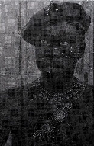 Brook Andrew Ngiilinya (Museum), 2022; from the series Gun-metal Grey 2022; mixed media on cotton; 170 x 110 cm; Edition of 3 + 2 AP; more info; enquire