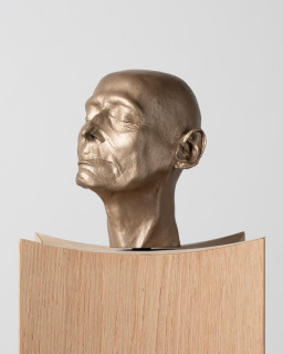 Julie Rrap Brazen Heads (detail), 2026; bronze, wood; 12 parts; 161 x 24 x 24 cm each, dimensions variable based on installation configuration; Edition of 2 + 1 AP; enquire