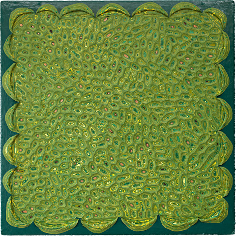 Rohan Wealleans Concentration farm No. 1, 2010; House paint on board; 120 x 120 cm; (photo: Sam Hartnett); enquire