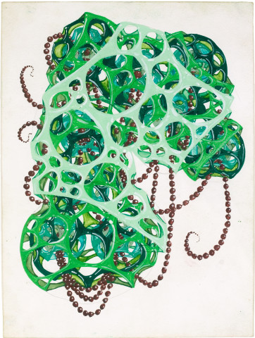 Rohan Wealleans slimey seed sucker, 2008; gouache on paper; 30 x 23 cm; 48.5 x 40cm (frame); enquire