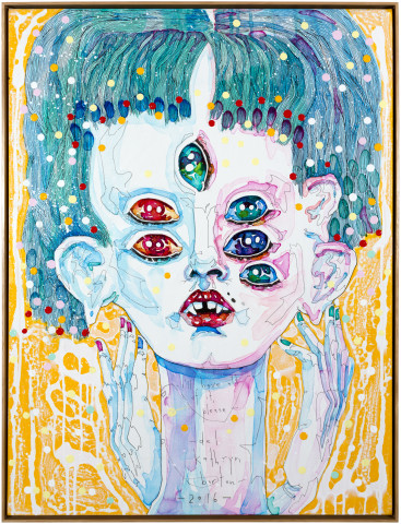 Del Kathryn Barton i'll have all of it, please, 2016; acrylic on French linen; 83 x 63 cm; (framed); Enquire