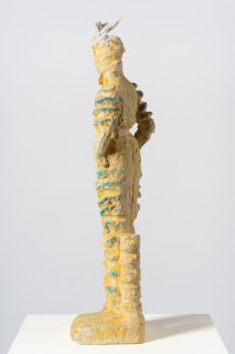 Linda Marrinon A sentimental bloke, 2025; painted plaster and hessian; 80 x 28 x 28 cm; enquire
