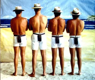 Anne Zahalka The Beach Inspectors, 1989; type c colour photograph; 74 x 90 cm; Edition of 20; enquire