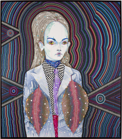 Del Kathryn Barton what you know, 2013; synthetic polymer paint and gouache on polyester canvas; 163 x 143 cm; enquire