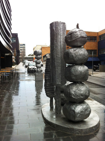 Kathy Temin Garden Islands, 2012; aluminum; approx 2.5 x 2.4 x 1.2m and 2.4 x 0.6 x 0.6 m; enquire