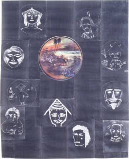Geoff Lowe Asia Two, 1990; colour and black and white laser photocopy on rice paper; 162 x 131 cm; enquire