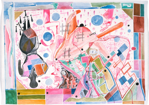 Gareth Sansom Contrasts, 1989; watercolour on paper; 56 x 76 cm; enquire