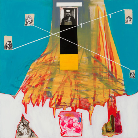 Gareth Sansom Atomic Lanes Singles Classic Irene, 2021; mixed media on plywood; 92 x 92 cm; more info; enquire