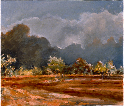 Mandy Martin Rain at Dribbling Bore, 27 January, 1997; oil, ochre, pigment on linen; 30 x 35 cm; enquire