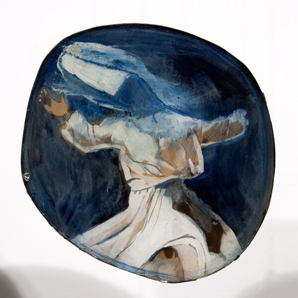 Hossein Ghaemi Faint Apex: The acme of the pistachio nut, and that one sentence by Rumi, 2009; liquid glass, paper, boxboard, gouache, pencil, chalkboard paint; 27 x 27 cm; enquire