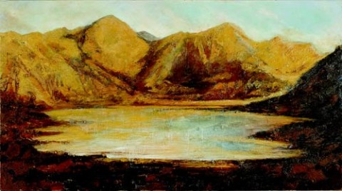 Mandy Martin Omnus Inclusum, 2002; oil, ochre & pigment on linen; 135 x 244 cm; enquire