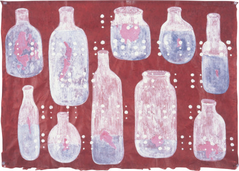Fiona Hall Soverign Risk, 1997; gouache on Daphne paper; 56 x 80 cm; enquire