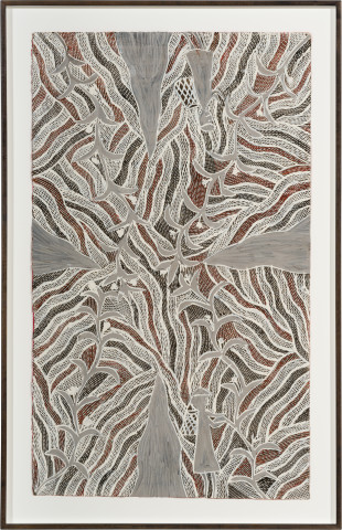 Yalmakany Marawili Ḻuŋiny, 2023; 7583-23; earth pigment on paper; 110 x 71 cm; more info; enquire