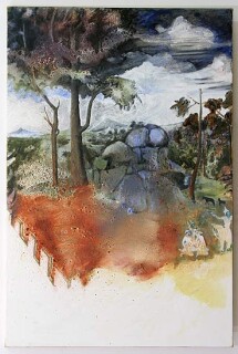Mandy Martin Salvatore Rosa and Esam no. 1, 2006; oil, ochre, pigment on linen; 150 x 100 cm; enquire
