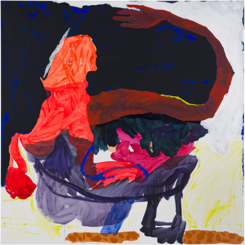 Tom Polo liar from behind (it’s what he calls ‘the arm’), 2019; acrylic and Flashe on canvas; 213 x 213 cm; enquire