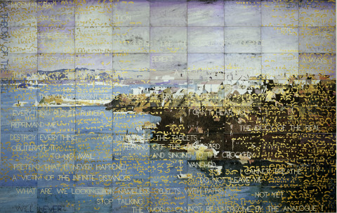 Imants Tillers Mosman Bay, 2012; acrylic, gouache on 72 canvas boards, nos. 91334-91405; 201.8 x 318.5 cm; enquire