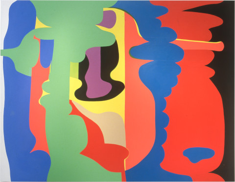 Dale Frank Summer Pink Grapefruit Balls, 2001; from the series Cat #10; acrylic paint on canvas; 200 x 260 cm; enquire