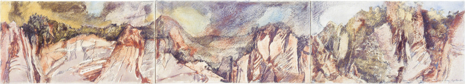 Mandy Martin Salvator Rosa Series 2, 1999; mixed media on arches paper; 10 works, dimensions variable; enquire
