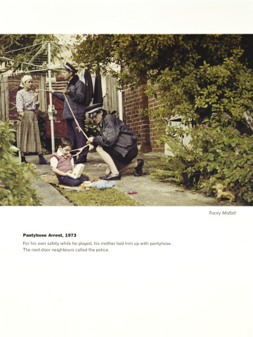 Tracey Moffatt Pantyhose Arrest, 1973, 1999; from the series Scarred For Life II; offset lithograph; 80 x 60 cm; Edition of 60 + AP 10; Enquire